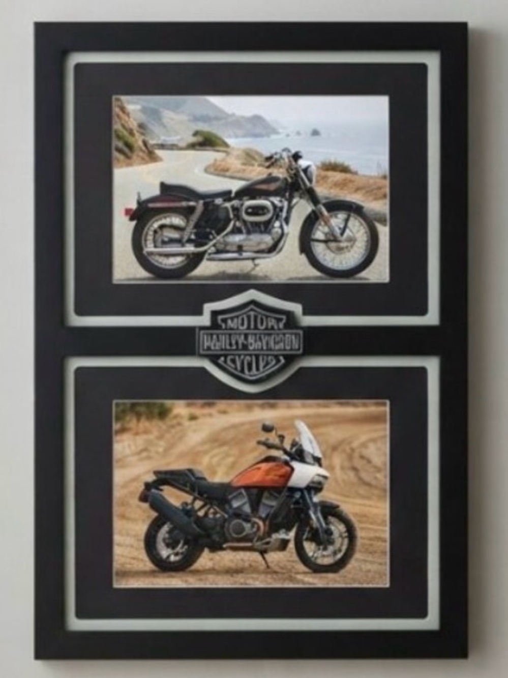 NWOT Harley Davidson Vintage Dual Photo Frame Black/White